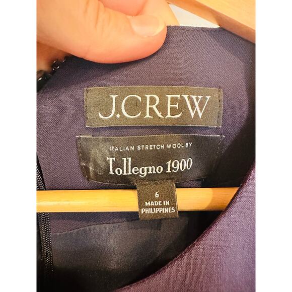 J. CREW Short Sleeve Mini Bi-Stretch Wool Dress Navy Blue Women's 6 Small - Picture 4 of 10
